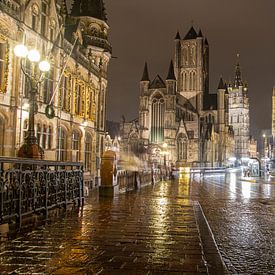 Gent in einer regnerischen Nacht von Wesley Poelman