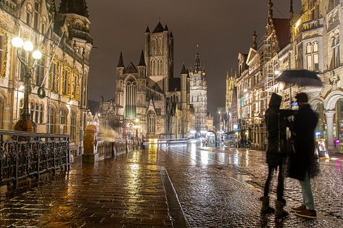 Ghent on a rainy night