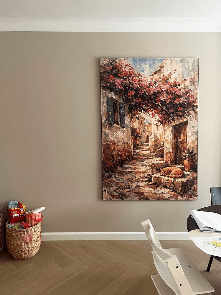 Alleyway with bougainvillea, by BS