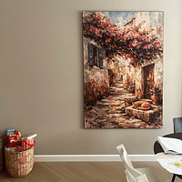 Klantfoto: Steegje met Bougainvillea van BS, als ArtFrame