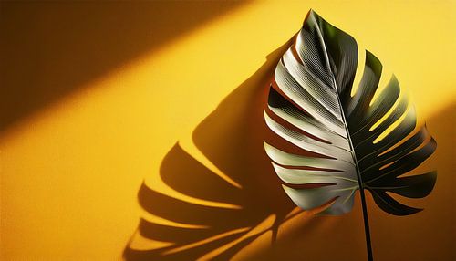 Plant met gele achtergrond