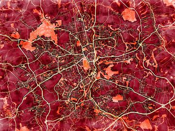 Kaart van Zwickau in de stijl 'Amber Autumn' van Maporia