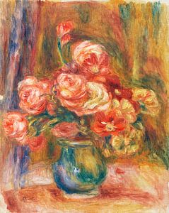 Vaas met rozen, Renoir (ca. 1890-1900) van Atelier Liesjes