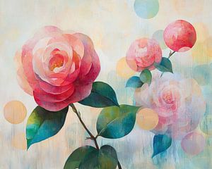 Pastellfarbene Blumen | Harmonische Rosen und Kreise