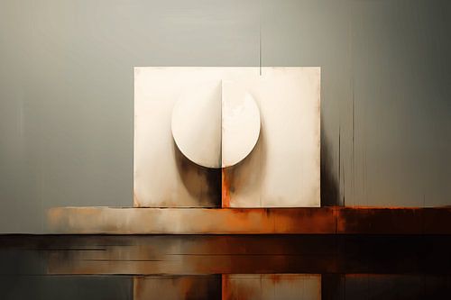 Abstract ruimtelijk samenspel tussen geometrische vormen