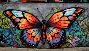 Graffiti van een vlinder van Jan Bechtum
