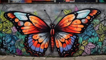 Graffiti of a butterfly by Jan Bechtum