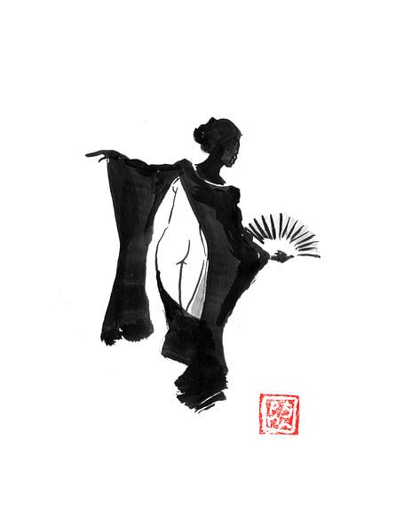 dancing nude geisha by Péchane Sumie