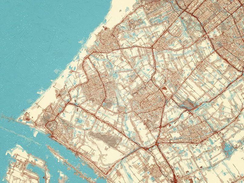 Map of Westland in the style Blue &amp; Cream by De Kaartenwinkel