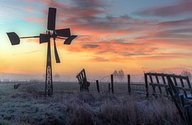 Lever de soleil Oudeland van Strijen sur Berny Schop