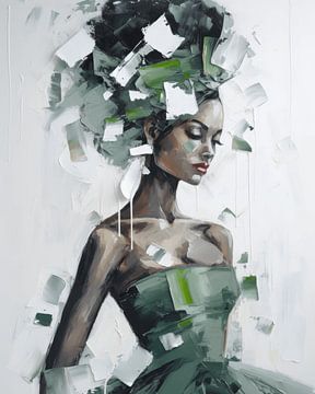 Modern en abstract portret van Carla Van Iersel
