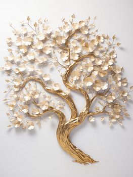 Arbre en or et blanc