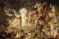 Der Streit zwischen Oberon und Titania, Joseph Noel Paton von Meisterhafte Meister Miniaturansicht