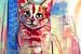 Rode kat portret van Liesbeth Serlie
