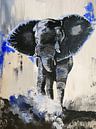 Olifant in stof (Elephant in dust) van Sabrine Strijbos thumbnail