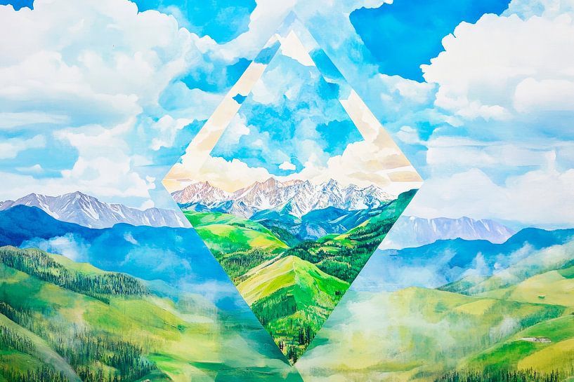 Berglandschaft im Diamantformat von Poster Art Shop
