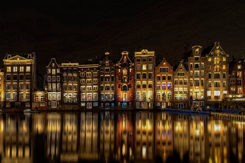 Evening photo Rokin Amsterdam by Jan Wijers