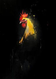 Malerei Rooster Gelb von Kunst Laune