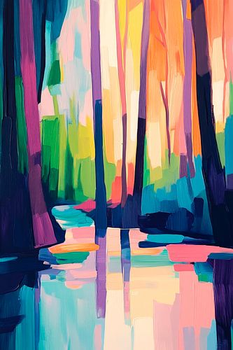 Une forêt aux couleurs vives