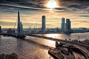Rotterdam Skyline in the morning van Rob van der Teen