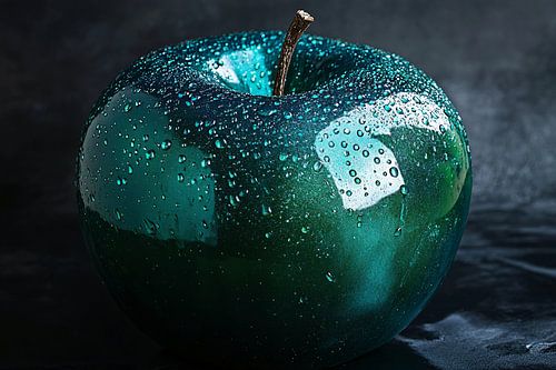 Smaragdgroene appel met dauw