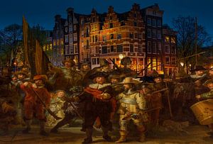 Nachtwache von Rembrandt van Rijn an der Prinsengracht