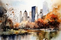 Aquarelle Landschaft Park in New York