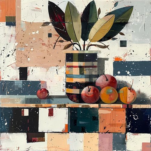 Digitale kunst van stillevens en keukenobjecten
