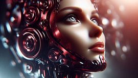 Cyborg Woman – Rote Kernintelligenz von Digital Picture Art