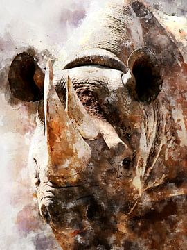rhino by Printed Artings