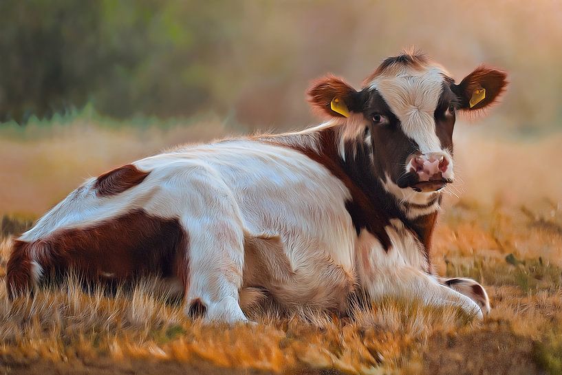 Kuh genießt in der Sonne von Marjolein Deelen