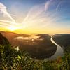 Saarschleife - Panorama zonsondergang van Frank Herrmann
