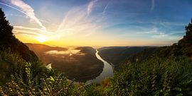 Saarschleife - Panorama Sonnenuntergang von Frank Herrmann