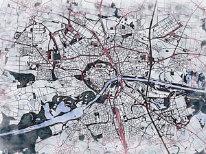 Karte von Ingolstadt im stil 'White winter'