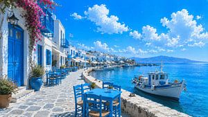 Mediterranean Cliffside Path Overlooking the Sea – Coastal Wall Art