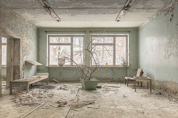 Warteraum in einem verlassenen Krankenhaus Pripjat