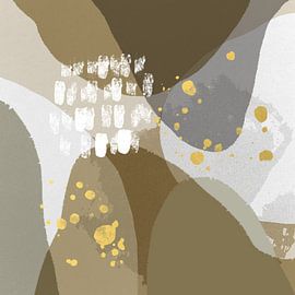 Torsades pastel abstraites. Minimaliste en brun, or, blanc, taupe, beige. sur Dina Dankers