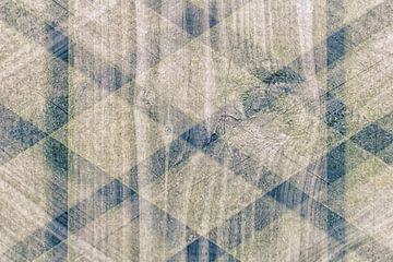 Abstract geometrisch patroon van oud hout van Lisette Rijkers