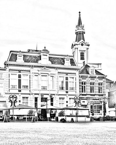 Digital sketch of Bergen op Zoom, the Netherlands
