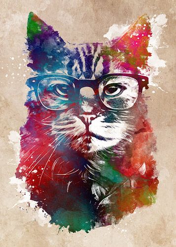 Kat hipster grafische kunst #kat