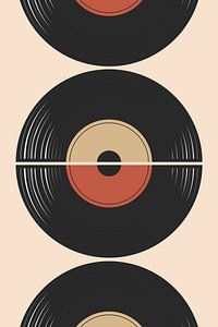 Retro Vintage Muziek Pop Art Vinyl Abstractie Geo