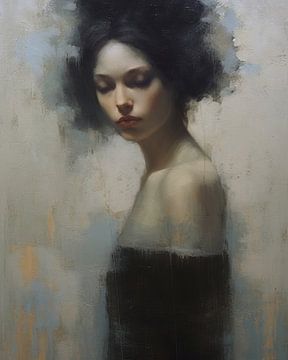 Jasmine, modern abstract portrait by Carla Van Iersel