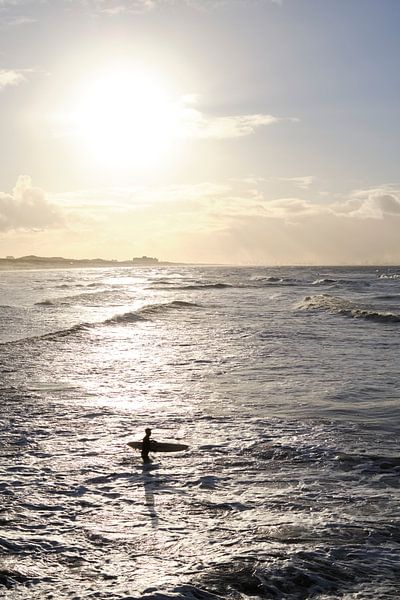 Surfer with surfboard by Sjoerd van der Hucht