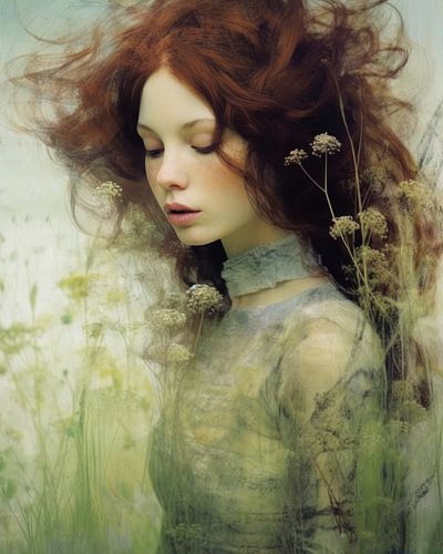 Poëtisch portret in pastelkleuren