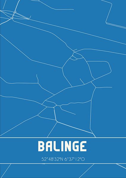 Blueprint | Map | Balinge (Drenthe) by Prints of Place