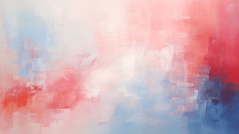 Abstract schilderij, rode en blauwe textuur pastelkleurige kunst design achtergrond van Animaflora PicsStock