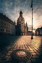 Morgens in Dresden die Fauenkirche mit Gulideckel im Sonnenaufgan von Fotos by Jan Wehnert Miniaturansicht