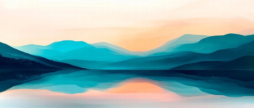 Tranquil mountain landscape at dawn by Poster Art Shop