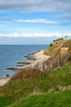 Cliff on the Kattegat in Denmark. Sea and clouds by Martin Köbsch
