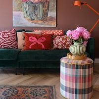 Klantfoto: Stilleven met Zinnias in een groene pot, Floris Verster, als ArtFrame